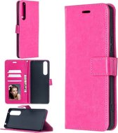 LuxeBass Hoesje geschikt voor Sony Xperia 1 II - Boekhoesje met kaartvakken - Roze gsm hoesje - telefoonhoes - telefoonhoesjes