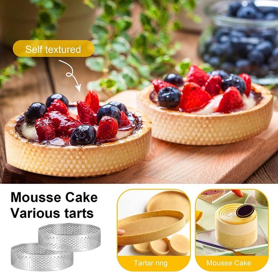 Happysnow 20 ronde taartringen met gaten, fruitcake, quiches