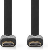 Nedis High Speed ​​HDMI-Kabel met Ethernet - HDMI Connector - HDMI Connector - 4K@30Hz - 10.2 Gbps - 10.0 m - Plat - PVC - Zwart - Label