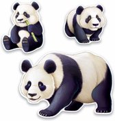 Decoratie pandaberen 6 stuks - Themafeestversiering - Panda decoraties - Themafeest decoraties - Thema verjaardagversiering