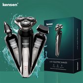 KENSEN 4 In 1 Elektrische Scheerapparaat Voor Man - Trimmer Grooming Kit Met Baard Neus Trimmer - Waterdicht en USB Oplaadbaar - 4D Scheerapparaathoofdstuk