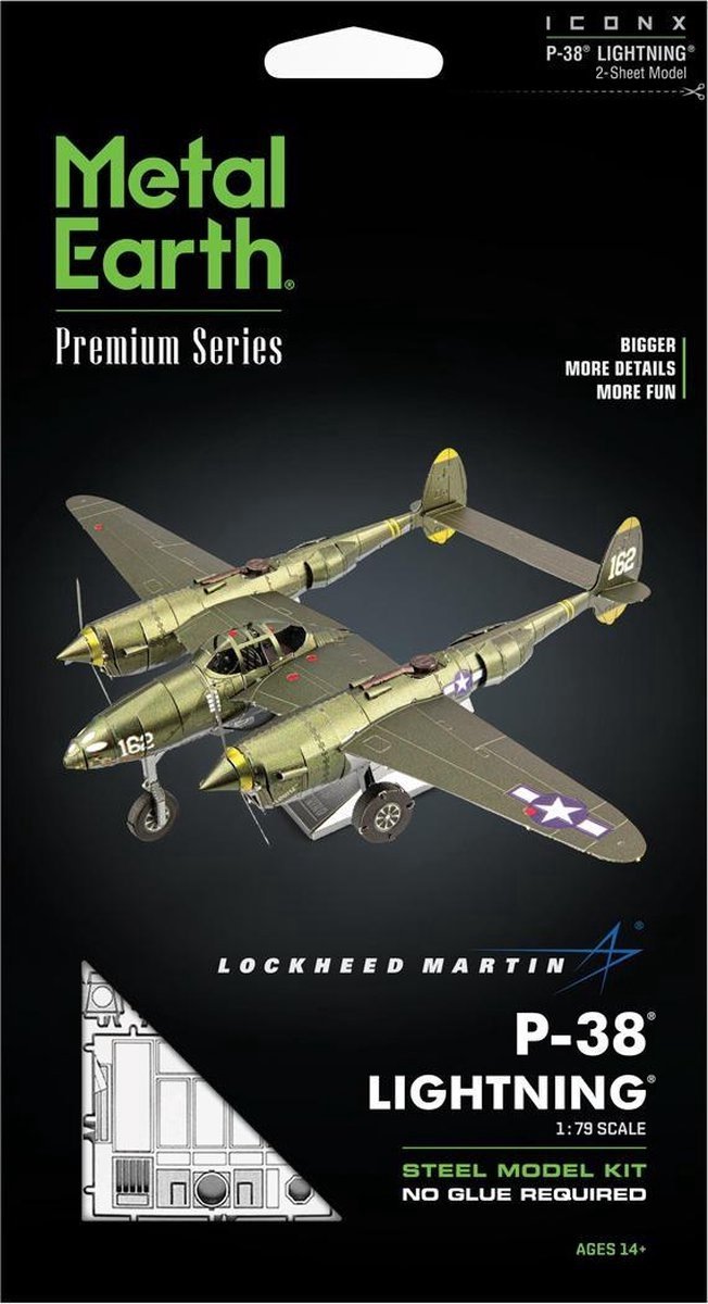 METAL EARTH Iconx - P-38 Lightning