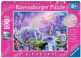 Ravensburger puzzel Koninkrijk van de Eenhoorns (glitter) - Legpuzzel - 100 stukjes
