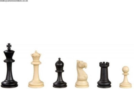Alleen Schaakstukken - 32 Delig, Kunststof, Middelgroot (Koning 64mm) Voor Binnen En Buiten (Zwart/Wit)