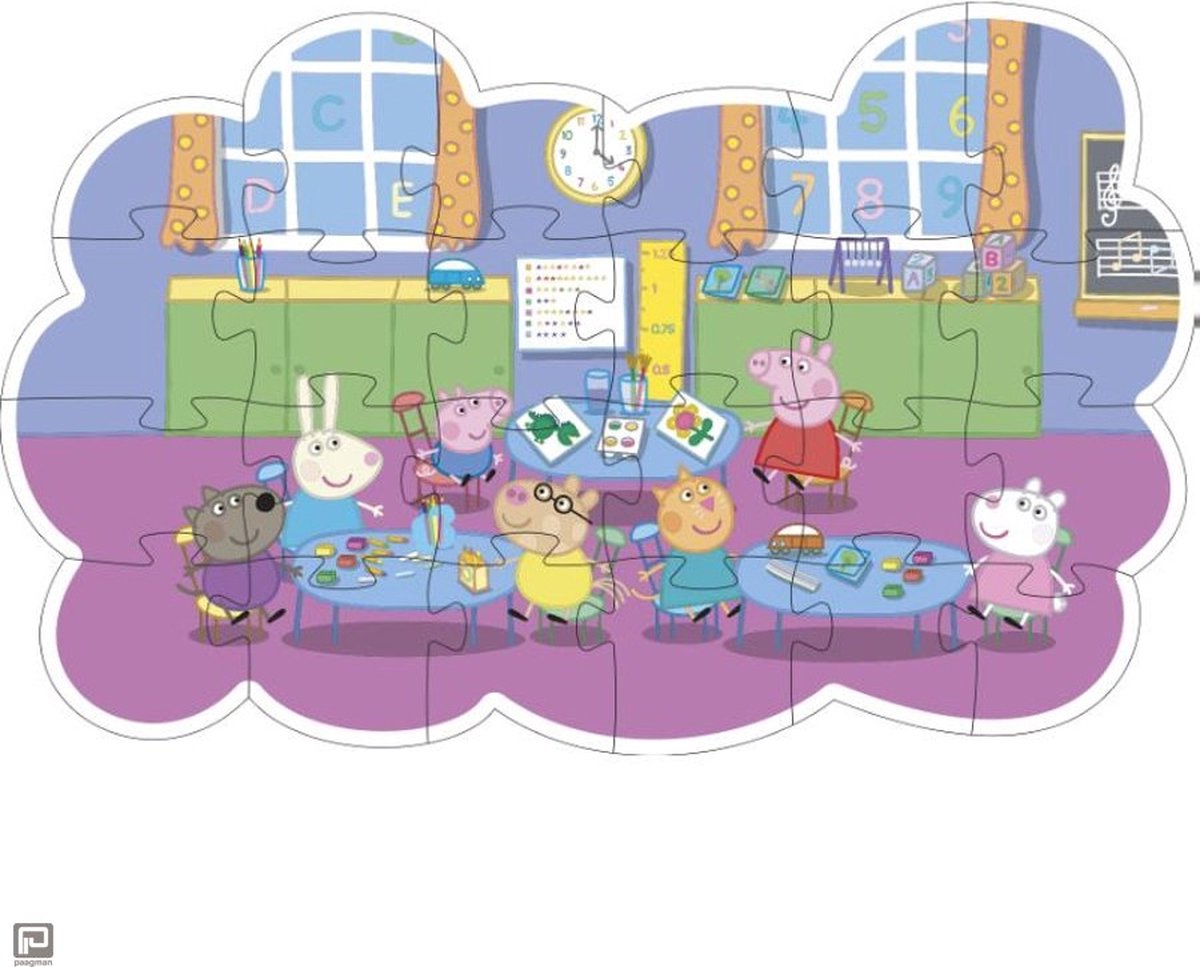 Barbo Toys Peppa Pig puzzel - kleurrijke kinderpuzzel 24 stukjes.