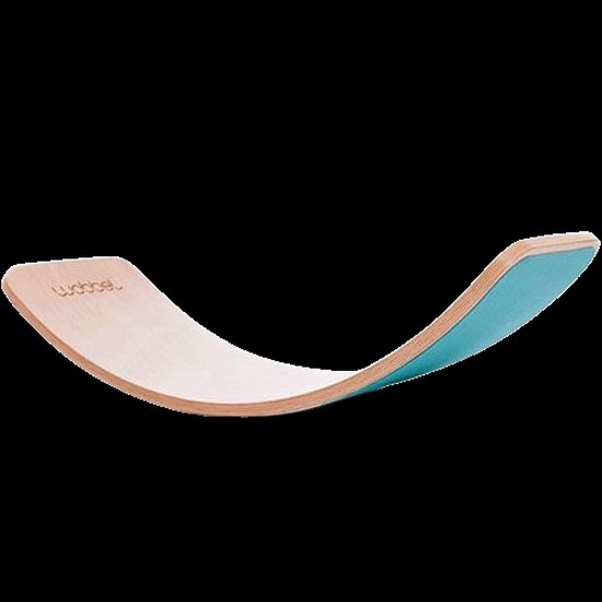 Wobbel XL – Planche D’équilibre En Bois – Vernis Naturel – Bleu Ciel – Pour Enfants Et Adultes – Jeu Créatif
