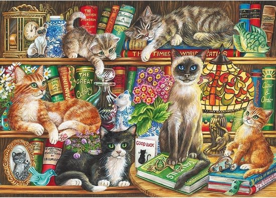 Foto: Puss in books puzzel 1000 stukjes 