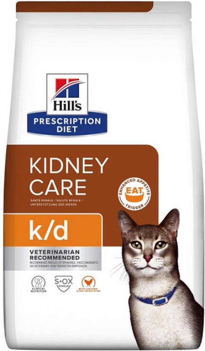 3kg K/D Kidney Care met Kip Hill's Prescription Diet Kattenvoer