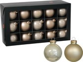 Othmar Decorations kerstballen 36x - champagne -glas - 6cm - glans/mat
