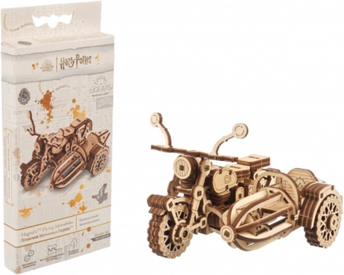 UGEARS 3D Modelbouw - Hagrid's Flying Motorbike™ - Harry Potter™ - Mechanisch Bouwpakket Hout - Educatief Speelgoed — afbeelding 9