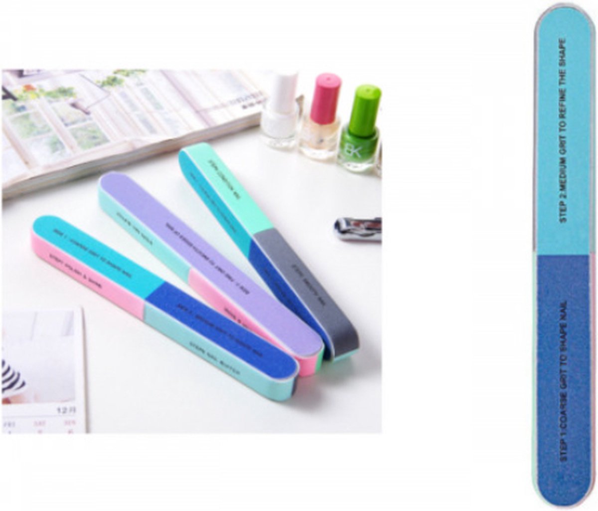 Goedkoopste Vijl - Nagellak - 7-zijdig - Multifunctioneel - 18x2x1.6 cm - Pedicure Manicure - Cadeautip - Multifunctionele Nagelvijl
