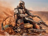 Iron Studios Star Wars: The Mandalorian - The Mandalorian on Speederbike 1/10 Scale Deluxe Statue / Beeld