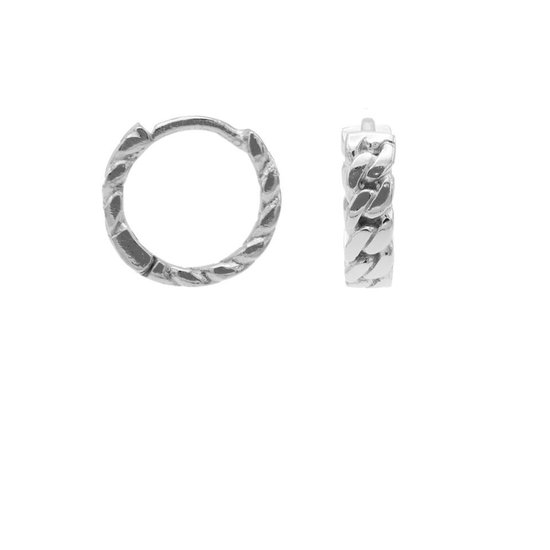 Karma Oorringen curb chain Zilver