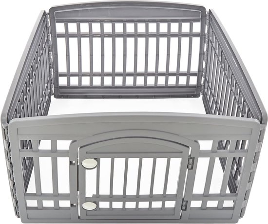 PawHut Barrière modulable pliable barrière de sécurité avec porte verrouillable intégrée dim. 155L x 35,5l x 76H cm MDF blanc