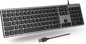 Macally BLSLIMKEYPROSG Bedraad USB-A-toetsenbord met backlit verlichte toetsen voor Mac - Spacegray - U.S. (Amerikaans Engels)