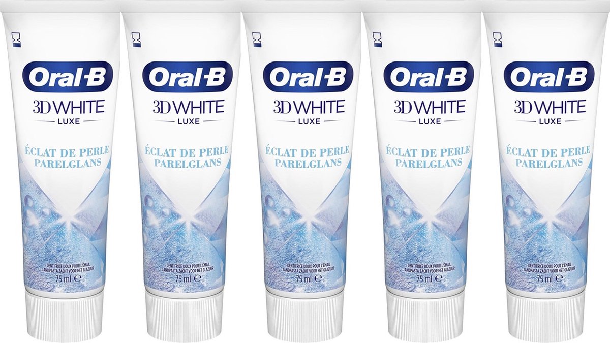 5x Oral-B Tandpasta 3D White Luxe Pearl Glow 75 ml
