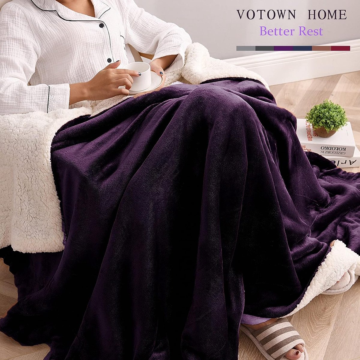 Wajade Couverture Plaid Polaire Super Chaude, Marbre Plaid Fausse Fourrure Haute Qualité, Plaid