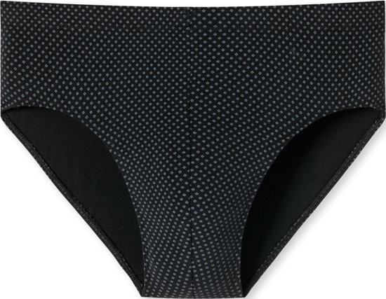 SCHIESSER Cotton Casuals slip (1-pack) - heren minislip zwart met patroon - Maat: L