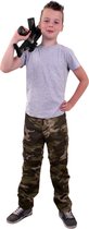 PartyXplosion - Leger & Oorlog Kostuum - Bruine Camouflage Broek Oerwoud Commando Jongen - Groen - Maat 140 - Carnavalskleding - Verkleedkleding