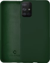 Coverzs Luxe Liquid Silicone Case geschikt voor Samsung Galaxy A71 - Donkergroen - Groen - Dark Green - Siliconen hoesjes geschikt voor Samsung Galaxy A71 hoesje - Silicone case beschermhoes - Backcover hoes