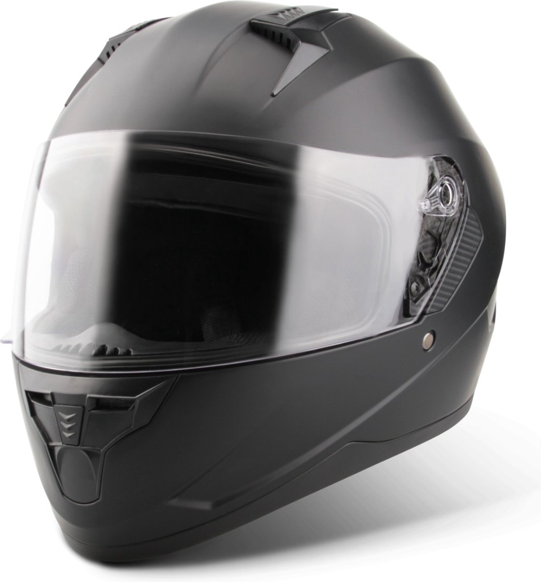 VINZ Vigo Integraalhelm / Motorhelm / Scooter helm / Brommerhelm – Mat Zwart