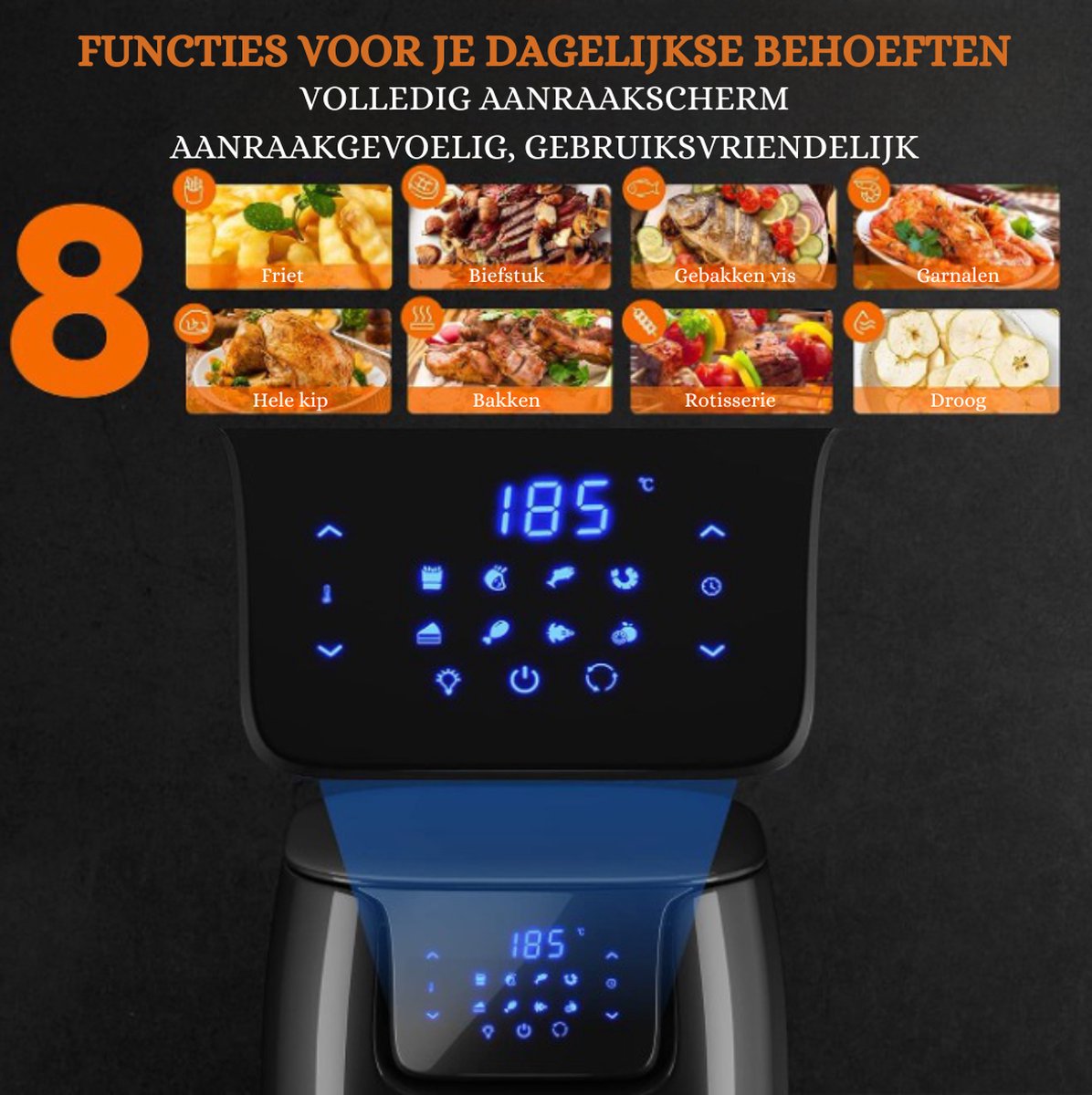 Luchtfriteuse, Elektrische Keukenketel Friteuse Pot met Frituurmand 12L Luchtfriteuse, Elektrische Keukenketel Friteuse Pot met Frituurmand 12L