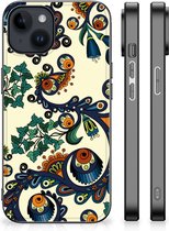 Telefoonhoesje met Naam Geschikt voor iPhone 15 Plus Hoesje maken met Zwarte rand Barok Flower