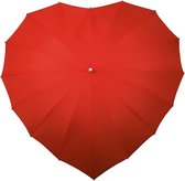 Parapluie droit - toile en vormen de coeur rouge paraplu, 80 cm, rood (roouge)
