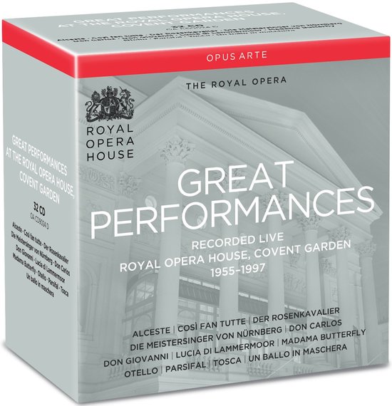 Boek met 32 cd's: "Great Performances", Royal Opera House, Covent Garden, 1955-1997.