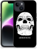 Telefoonhoesje Geschikt voor iPhone 15 Silicone Case met Zwarte rand Skull Eyes