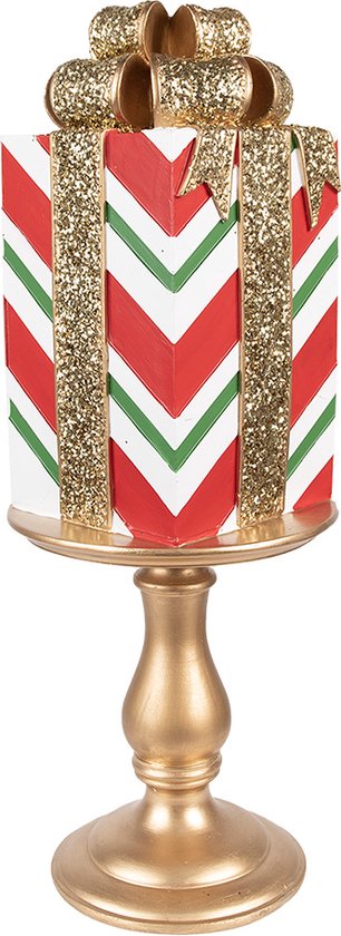 Clayre & Eef Kerstdecoratie Beeld Cadeau 46 cm Goudkleurig Polyresin