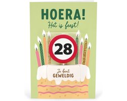 Verjaardagskaart met kaars | 28 jaar | Je bent geweldig