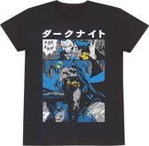 T-Shirt met Korte Mouwen Batman Manga Cover Zwart Uniseks - S