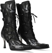 New Rock - M-9591-S3 Kniehoge laarzen - 42 Shoes - Zwart/Zilverkleurig