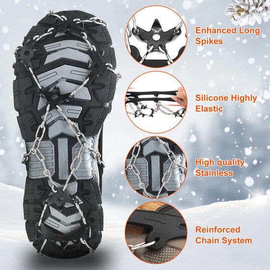 Schoenspikes: Schoenspikes: spikes onder de schoenen gebruiken bij ijzel Schoenspikes: Schoenspikes: spikes onder de schoenen gebruiken bij ijzel