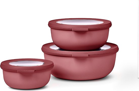 Mepal - Coffret de conservation alimentaire Multikom Cirqula - 350 + 750 + 1250 ml - Rond - Mauve vif