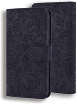 Hoesje geschikt voor iPhone 15 Pro Max - Bookcase - Pasjeshouder - Portemonnee - Mandalapatroon - Kunstleer - Zwart