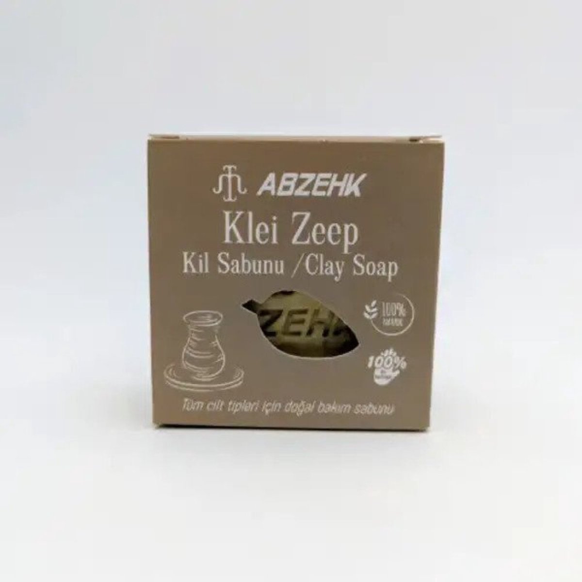 Abzehk - Handzeep, Sabun, Handsoap - Klei Zeep, Kil Sabunu, Clay Soap - 125gr