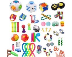 Shagam Fidget Toys Pakket – 50 Stuks – Inclusief Pop Its, Fidget Cubes, Trapveren, Stressballen, Fidget Pads en Magic Balls – Uitdeelcadeautjes voor Kinderfeestjes, Goodiebags, Traktaties – Voor Kinderen en Volwassenen – Anti-Stress Speelgoed