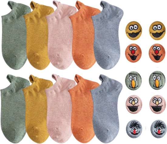 Paquet de 10 paires de chaussettes souriantes colorées