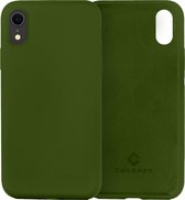 Coverzs Luxe Liquid Silicone case geschikt voor Apple iPhone X / Xs hoesje - Groen - Geschikt voor iPhone 10 / Xs case - Leger groene case - Beschermhoesje hoesjes - Backcover hoesje - Legergroen