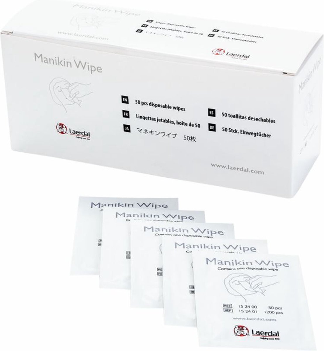 Laerdal Manikin wipes per 50 stuks - desinfectiedoekjes voor o.a. trainingspoppen - 152400