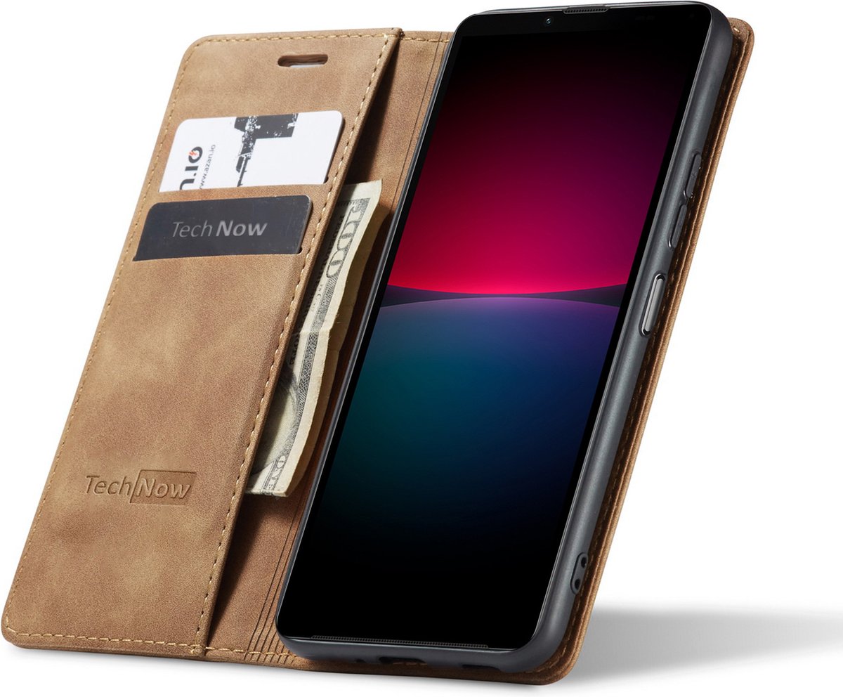 Hoesje geschikt voor Sony Xperia 10 IV - Book Case Leer Slimline Bruin