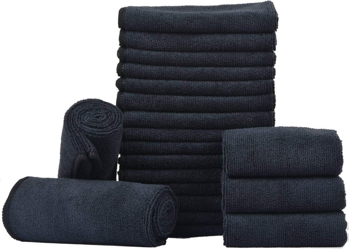 Goedkoopste Microvezeldoeken, zwart, poetsdoeken, keuken, reinigingsdoeken, poetsdoeken, spoeldoeken, wasbaar, microvezel poetsdoek, milieuvriendelijk en pluisvrij, multifunctionele theedoeken, 30 cm x 30