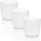 pots de fleurs en plastique 3 pièces, 13 cm, blanc, pot de fleurs, vase à fleurs, jardinière, pots de fleurs, pot de fleurs, pot d'herbes
