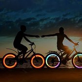 Fietswiel verlichting - spaaklicht rood - set van 2 lampjes - fiets lampjes 3 standen - veilig op weg - lampjes in het wiel - lichtgevende wielen - spaak verlichting