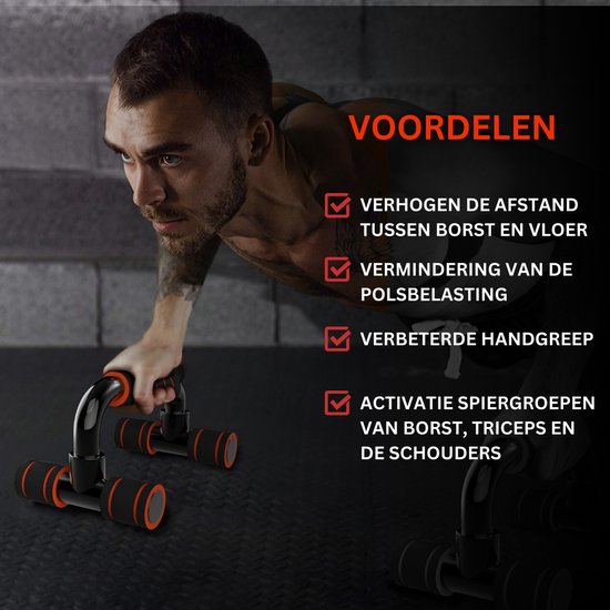 U Fit One Opdruksteunen - Push up bars - Push up Grips & Stand - Fitness - Workout - ufitone - Rood - U Fit One