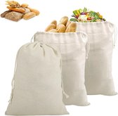 Sacs à pain en lin 3 pièces, sacs à pain, sac en lin, sac à pain biologique, sac à pain écologique, sac de rangement pour pain, fruits, légumes, sacs à pain réutilisables avec cordon