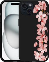 Cazy Case Zwart pour iPhone 15 Branche de Fleurs