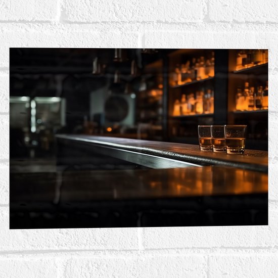 Muursticker - Bar - Shotjes - Alcohol - 40x30 cm Foto op Muursticker